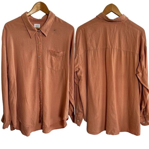Wilfred Free ~ Salmon colored Linen Blend ~ long-sleeved shirt ~ size Small - Picture 1 of 11